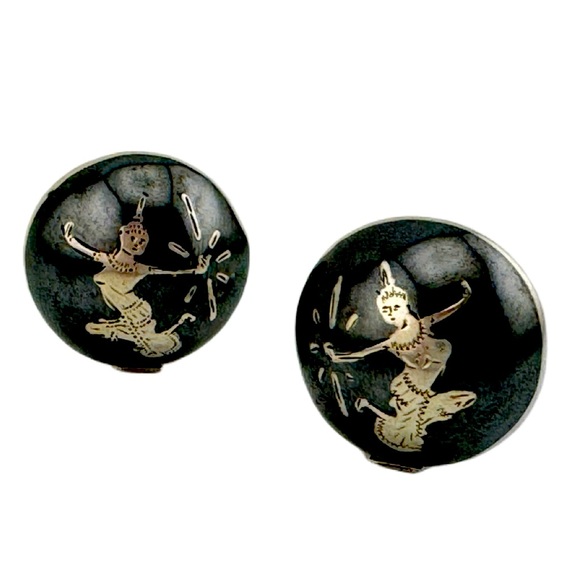 Vintage Thai Goddess Sterling Silver Earrings - Picture 1 of 8